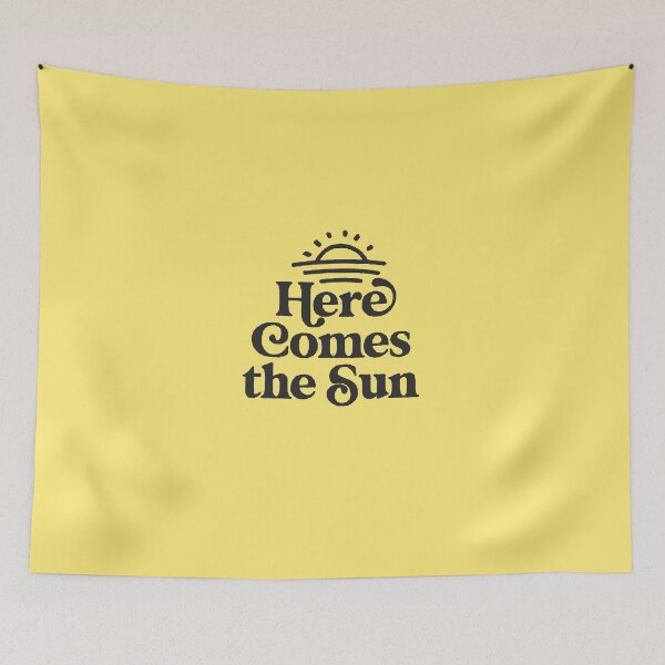 Item preview, Here Comes the Sun Print, Instand Download, Sun Art, Printable Wall Art Quote, Quote Wall Art, Orange Art, Printable Quote, Sunshine Art  designed and sold by FirSen.