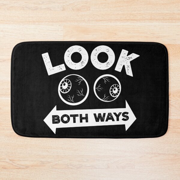 Item preview, Look Both Ways - Funny Side Eyes Safety Pun designed and sold by bonmotto.