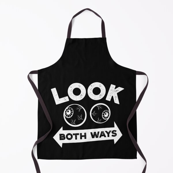 Item preview, Look Both Ways - Funny Side Eyes Safety Pun designed and sold by bonmotto.