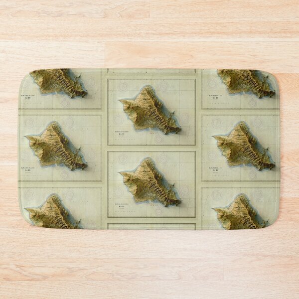 Item preview, 1959 Oahu Relief Map 3D digitally-rendered designed and sold by ThinkAboutMaps.
