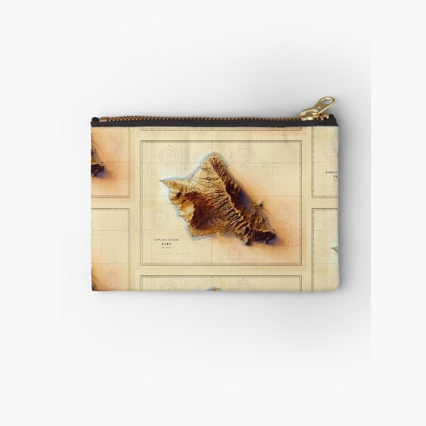 Item preview, 1959 Oahu Sunset Relief Map 3D digitally-rendered designed and sold by ThinkAboutMaps.