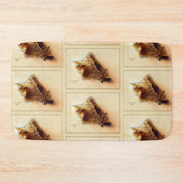 Item preview, 1959 Oahu Sunset Relief Map 3D digitally-rendered designed and sold by ThinkAboutMaps.