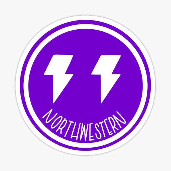 "Smiley Bolt Northwestern Sticker" Sticker by LMEStickers Redbubble