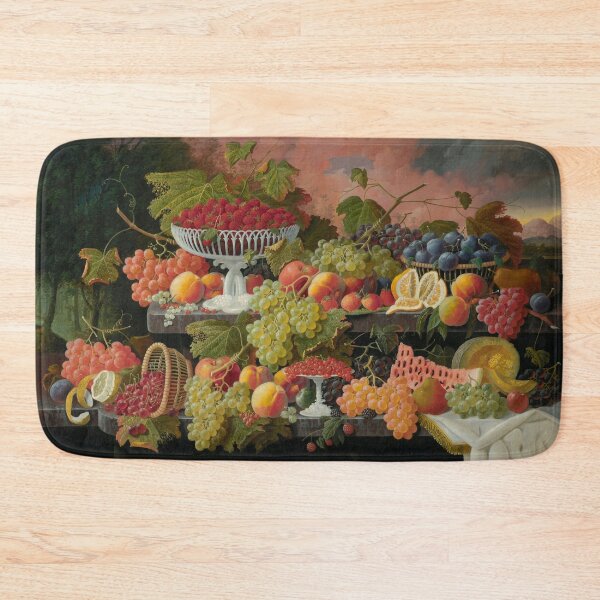 Item preview, Two-Tiered Still Life with Fruit and Sunset Landscape by Severin Roesen, American, 1867 designed and sold by Shapes-Mania.