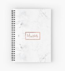 Modern hustle typography rose gold white marble Spiral Notebook