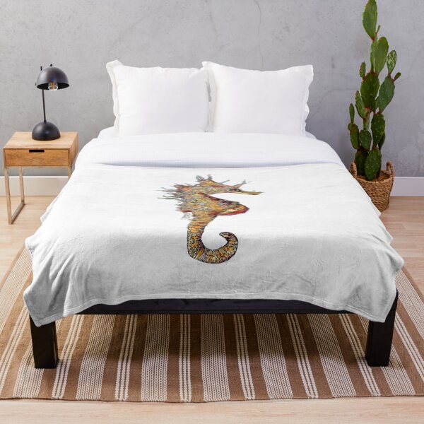 Di the Seahorse Throw Blanket