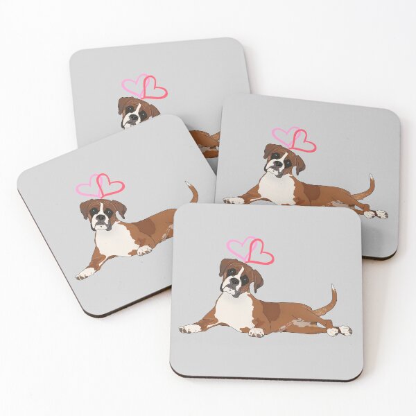 Item preview, Boxer Dog with Hearts designed and sold by kaylanettleton.