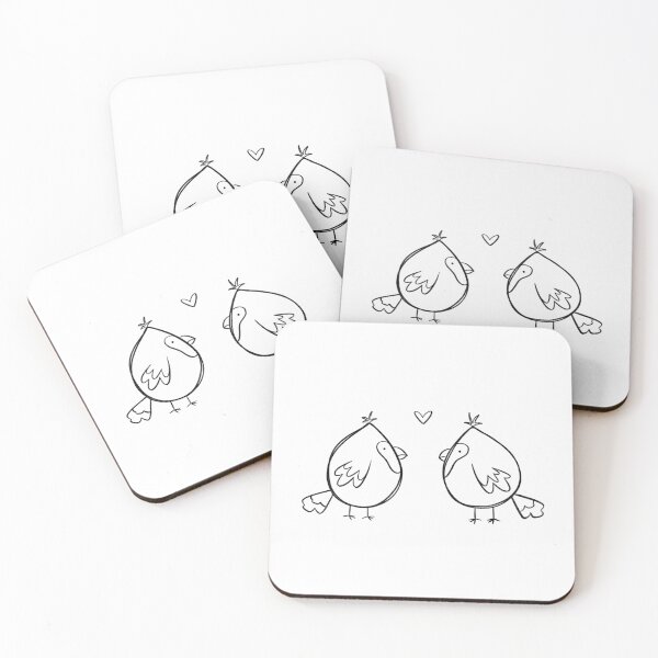 Item preview,  Cardinal Love Birdies - Black and White designed and sold by ahandsomecarrot.