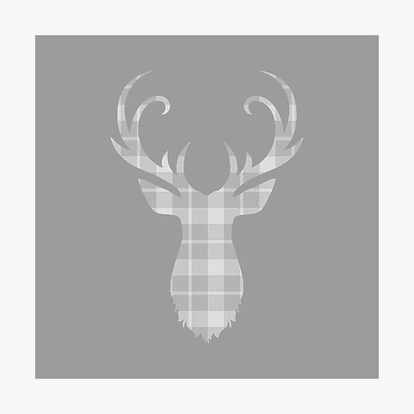 Item preview, Grey Tartan Stag Head designed and sold by DirtyAngelFace Shop.