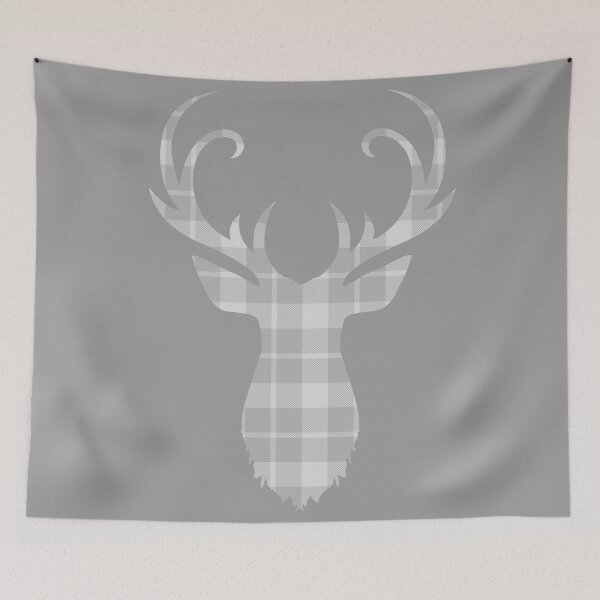 Item preview, Grey Tartan Stag Head designed and sold by DirtyAngelFace Shop.