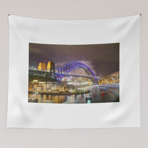 Item preview, Sydney Harbour Bridge Bathed in Blue designed and sold by Blackadder Photography.
