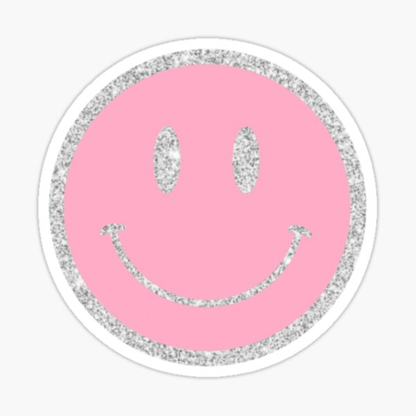 Silver Glitter Drippy Smiley Face Sticker By Kaykiser In 2021 Black And