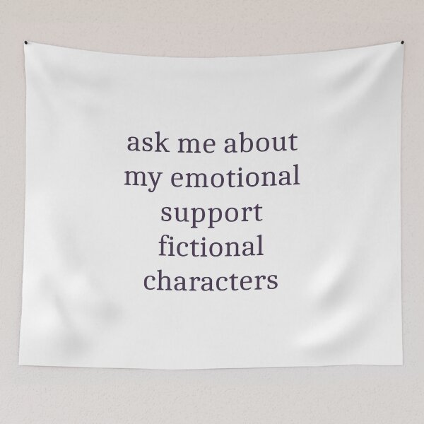 Item preview, Ask me about my emotional support fictional characters [purple] designed and sold by bellatierra.