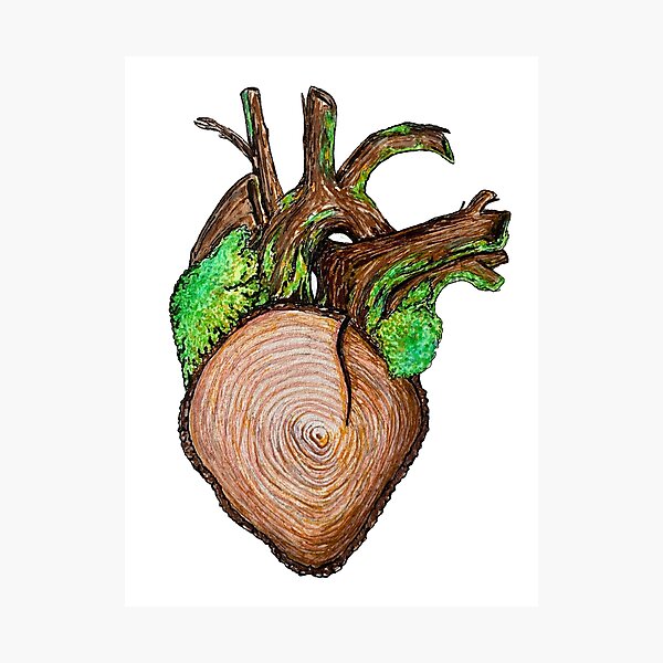 Item preview, Mossy Wood Heart designed and sold by newfoundandy.