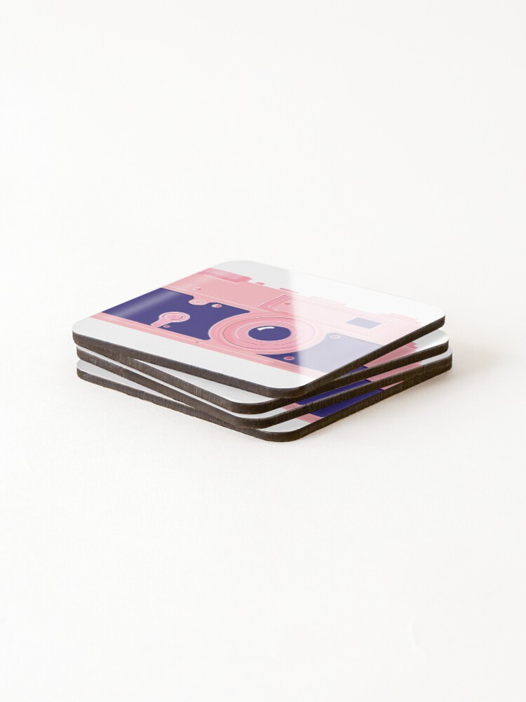 Thumbnail 4 of 5, Coasters (Set of 4), Blue And Pink Camera designed and sold by RuchiWani.