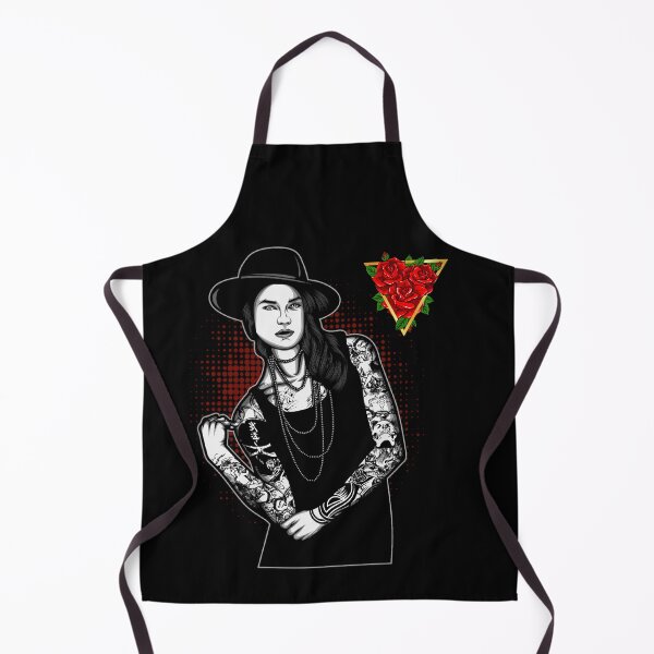 Artikelvorschau, Drei rote Rose goldenes Dreieck Gothic Tattoo Girl mit schwarzem Hut entworfen und verkauft von darknessjeff86.