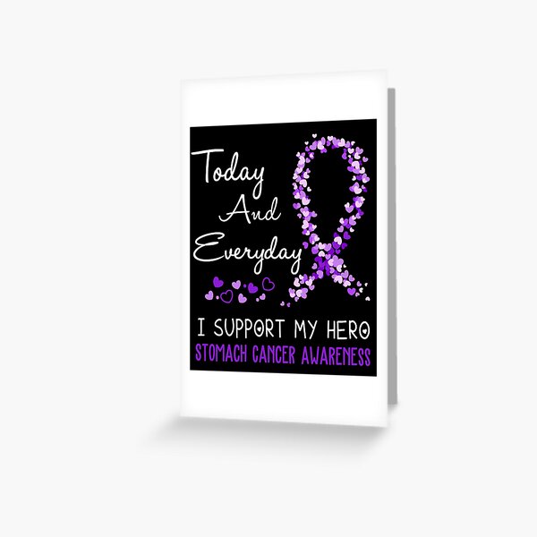 Thinking Of You Get Well Soon Card Sympathy Card For Him Awareness Periwinkle Ribbon Stomach Cancer Support Card For Her