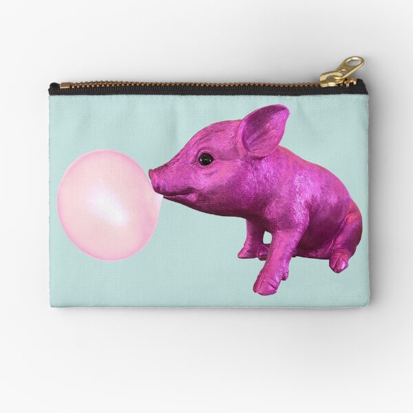 Pink Pig Right Zipper Pouch