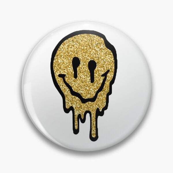 Item preview, Gold Glitter Drippy Smiley Face designed and sold by samantha brachman.
