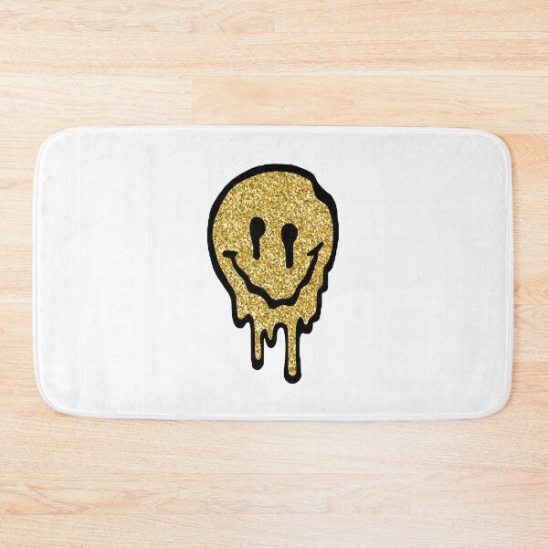 Item preview, Gold Glitter Drippy Smiley Face designed and sold by samantha brachman.