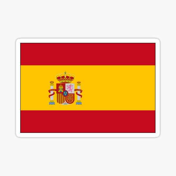 Pack de 2 Pegatinas planas de la Bandera de España con Toro