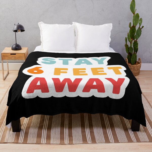 Item preview, STAY 6 FEET AWAY // Social Distance Popular Funny Quote 2020 (Colorful Version 2) Teal Blue Yellow Orange Red designed and sold by AEJdesign.