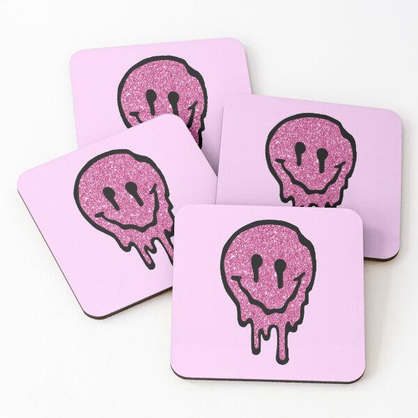 Item preview, Pink Glitter Drippy Smiley Face designed and sold by samantha brachman.