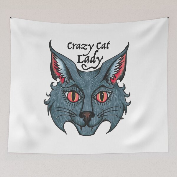 Item preview, Retro Cat Face - Crazy Cat Lady designed and sold by The White Bat.
