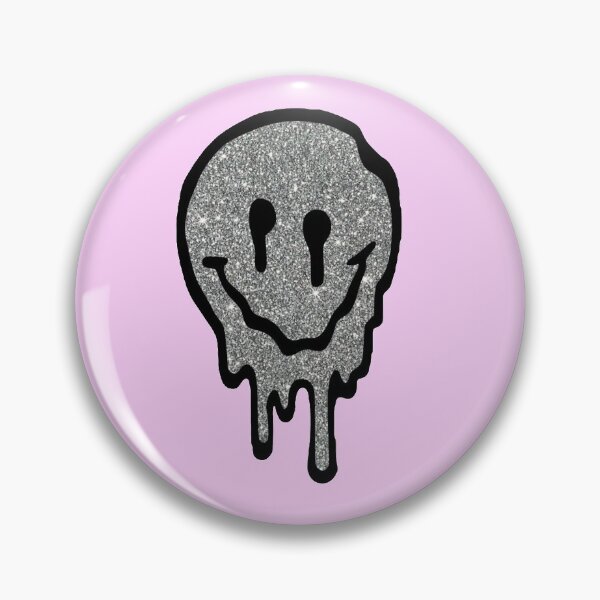 Item preview, Silver Glitter Drippy Smiley Face designed and sold by samantha brachman.