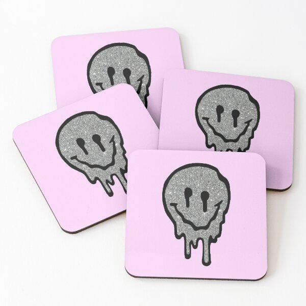 Item preview, Silver Glitter Drippy Smiley Face designed and sold by samantha brachman.