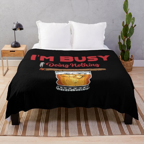 Item preview, I'm Busy Doing Nothing - Cigar and a Drink Ready (red) designed and sold by SammyBad.