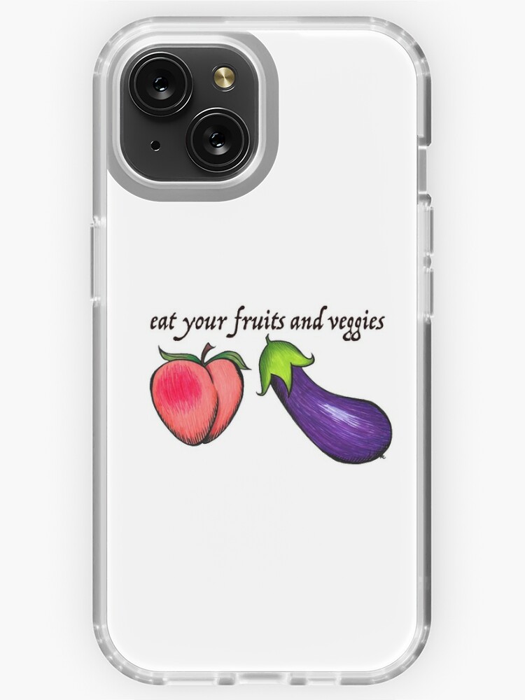 Peach and eggplant emoji  iPhone Case for Sale by PinkShinyArt