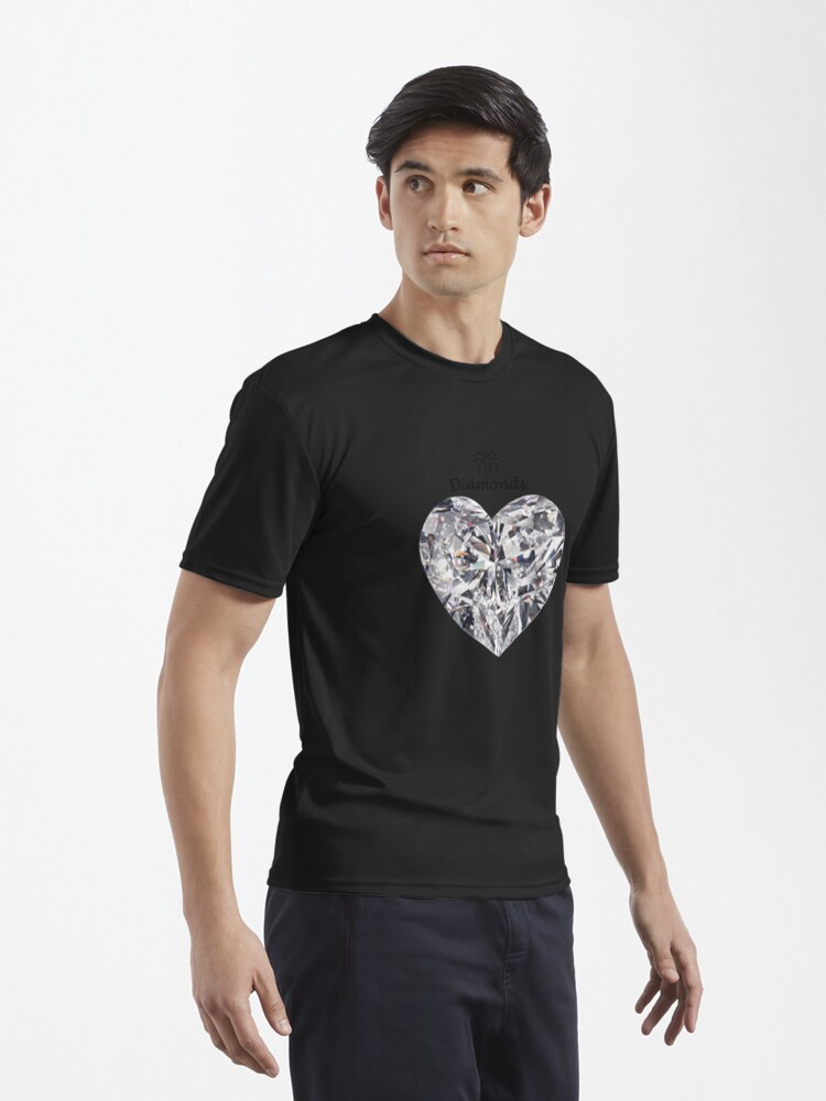 Alternate view of Heart diamond on a white background Active T-Shirt