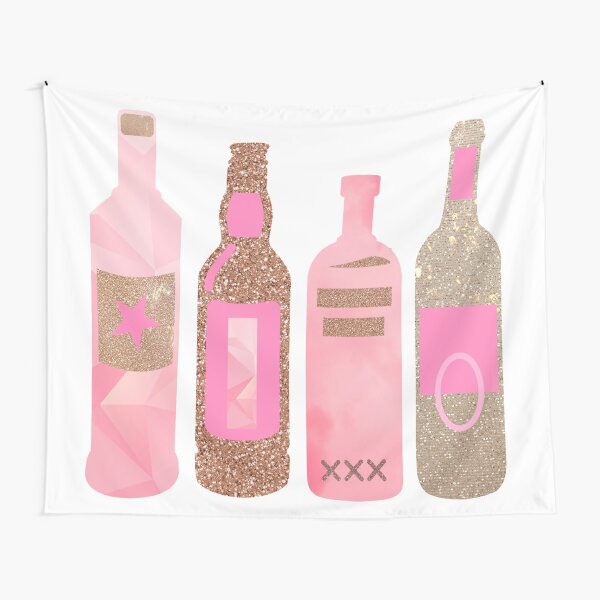 pink and gold alc bottles Tapestry