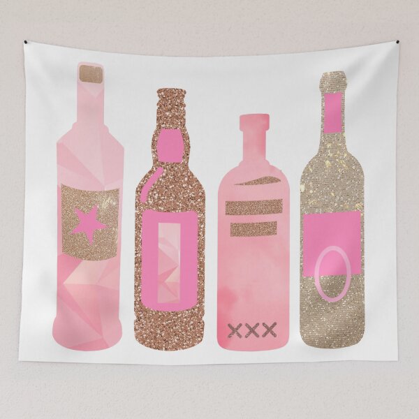 Artikelvorschau, rosa und goldene Alkoholflaschen entworfen und verkauft von Julia Santos.