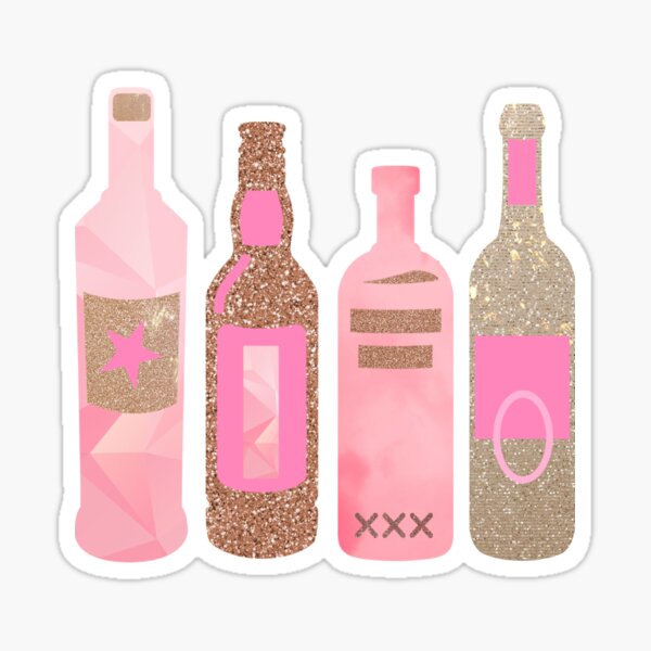Artikel-Vorschau von rosa und goldene Alkoholflaschen, designt und verkauft von Julia Santos.