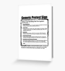 Humorous Generic Protest Sign Greeting Card