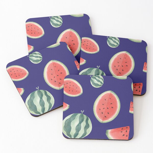 Item preview, Watercolor watermelon pattern on navy designed and sold by Arinom.