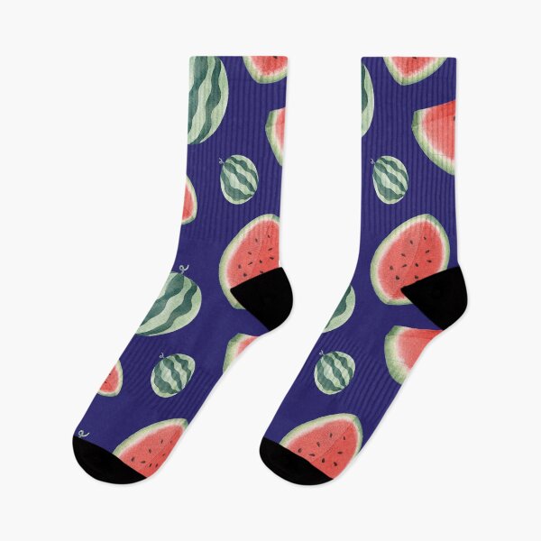 Item preview, Watercolor watermelon pattern on navy designed and sold by Arinom.