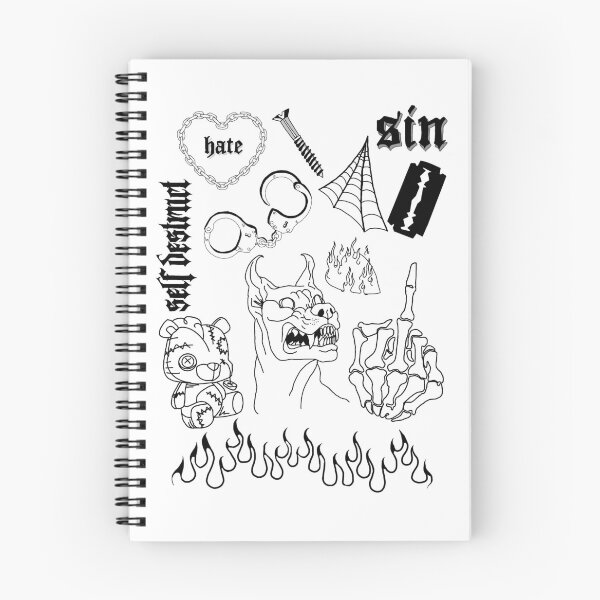 Item preview, self destruct tattoo flash sheet merch  designed and sold by DevilNTheDetes.