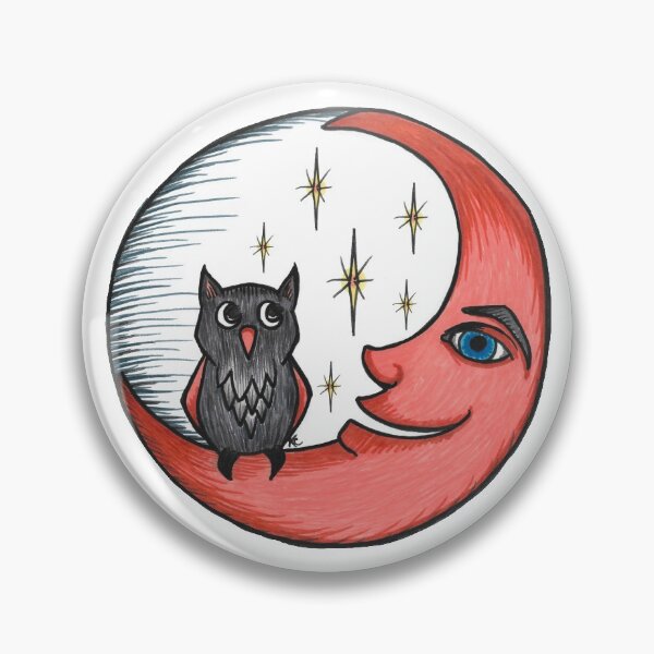 Item preview, Retro Owl, Moon, and Stars designed and sold by The White Bat.