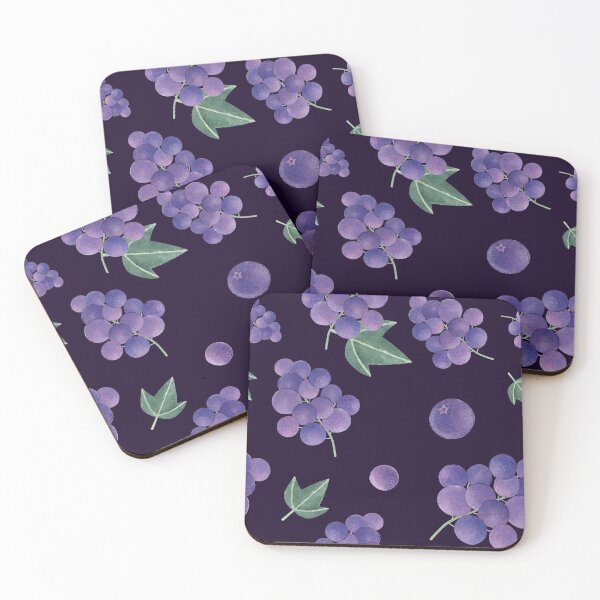 Item preview, Watercolor grape pattern on navy designed and sold by Arinom.