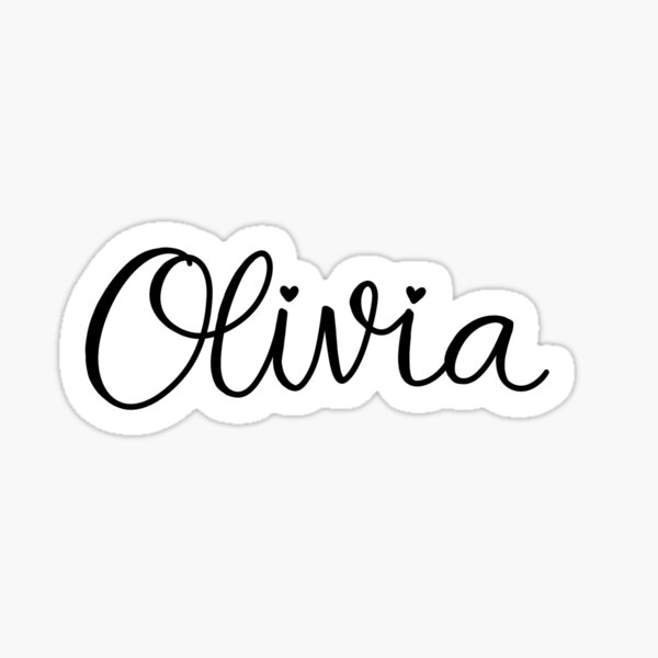 calligraphy-olivia-name-sticker-sticker-for-sale-by-natalieeastes