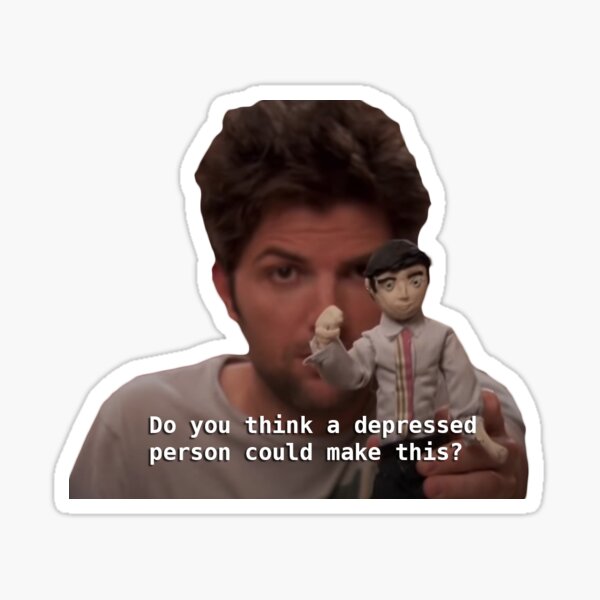 Item preview, Parks and Rec Ben is NOT depressed sticker designed and sold by ezra angry.
