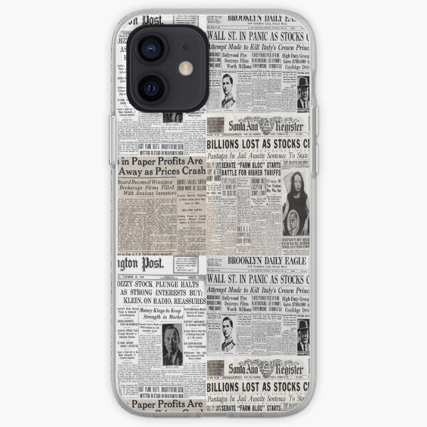 The Stock Market Crash of 1929 - Newspaper Collage iPhone Soft Case