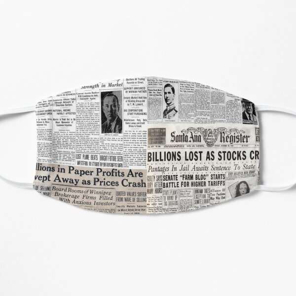 The Stock Market Crash of 1929 - Newspaper Collage Mask