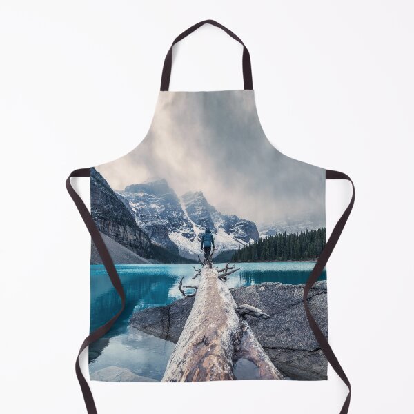 Item preview, Man Standing On The Log Between The Lake In Winter designed and sold by JTS STORE.