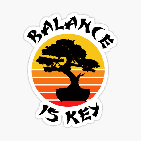 Aperçu de l'œuvre Retro Vintage Bonsai Tree - L'équilibre est la clé - Citation de karaté Kid M. Miyagi créée et vendue par SimplyBySong.