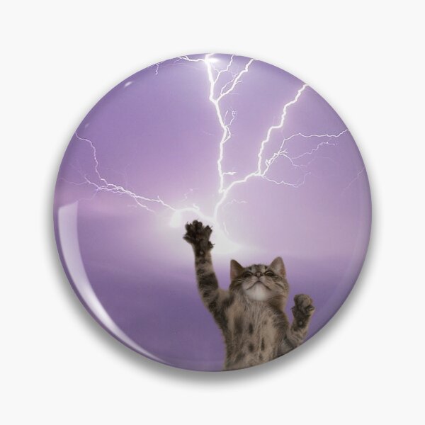 Item preview, Funny Powerful Cat with Lightning and Thunder designed and sold by WildWoyages.