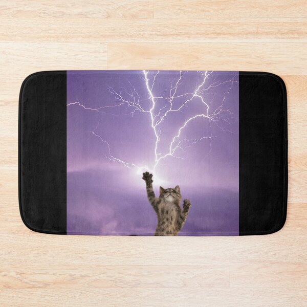 Item preview, Funny Powerful Cat with Lightning and Thunder designed and sold by WildWoyages.